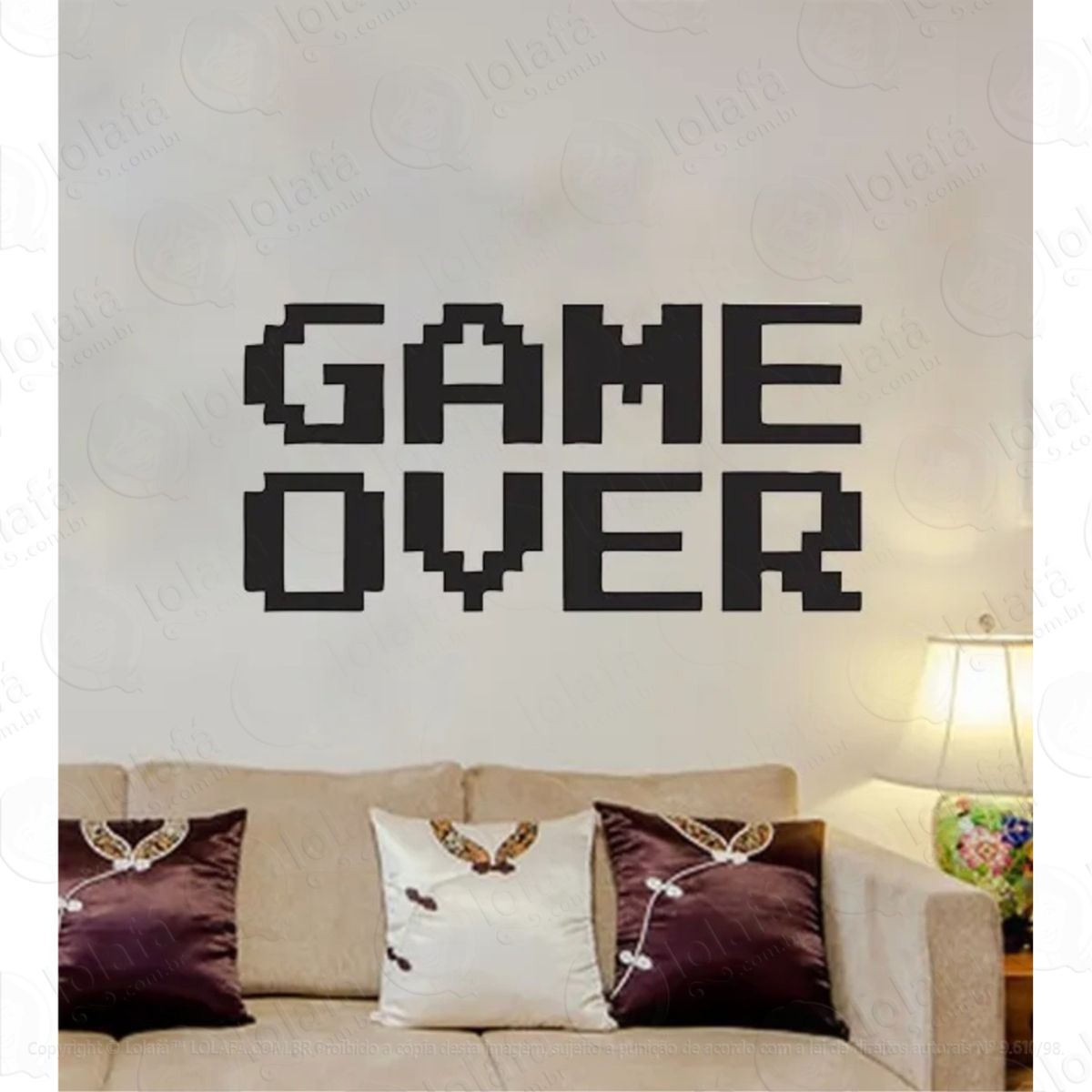Adesivo Decorativo Frase Game Over Mod:842