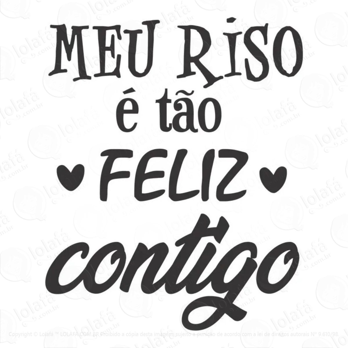 Adesivo Decorativo De Parede Quarto Frase Meu Riso É Feliz Mod:847