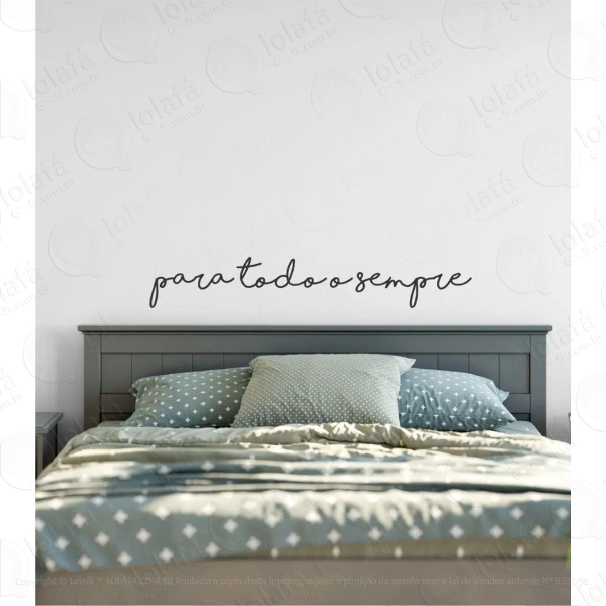 Adesivo Parede Casal Quarto Cabeceira Para Todo O Sempre Mod:857