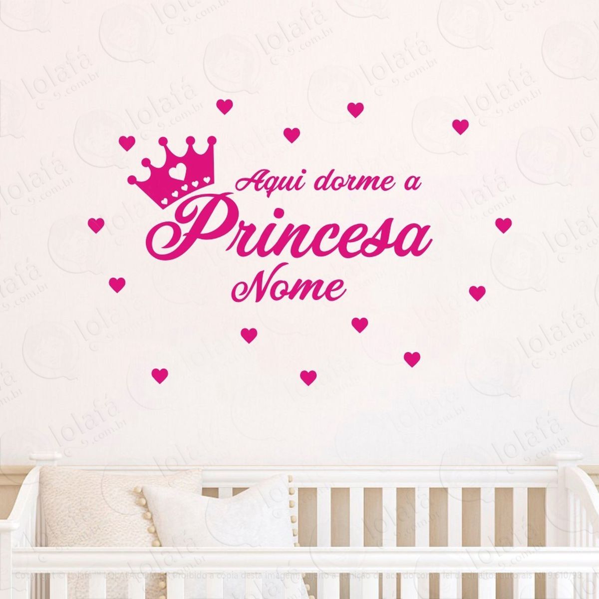 Adesivo Quarto Infantil Menina Princesa + Nome Personalizado Mod:871