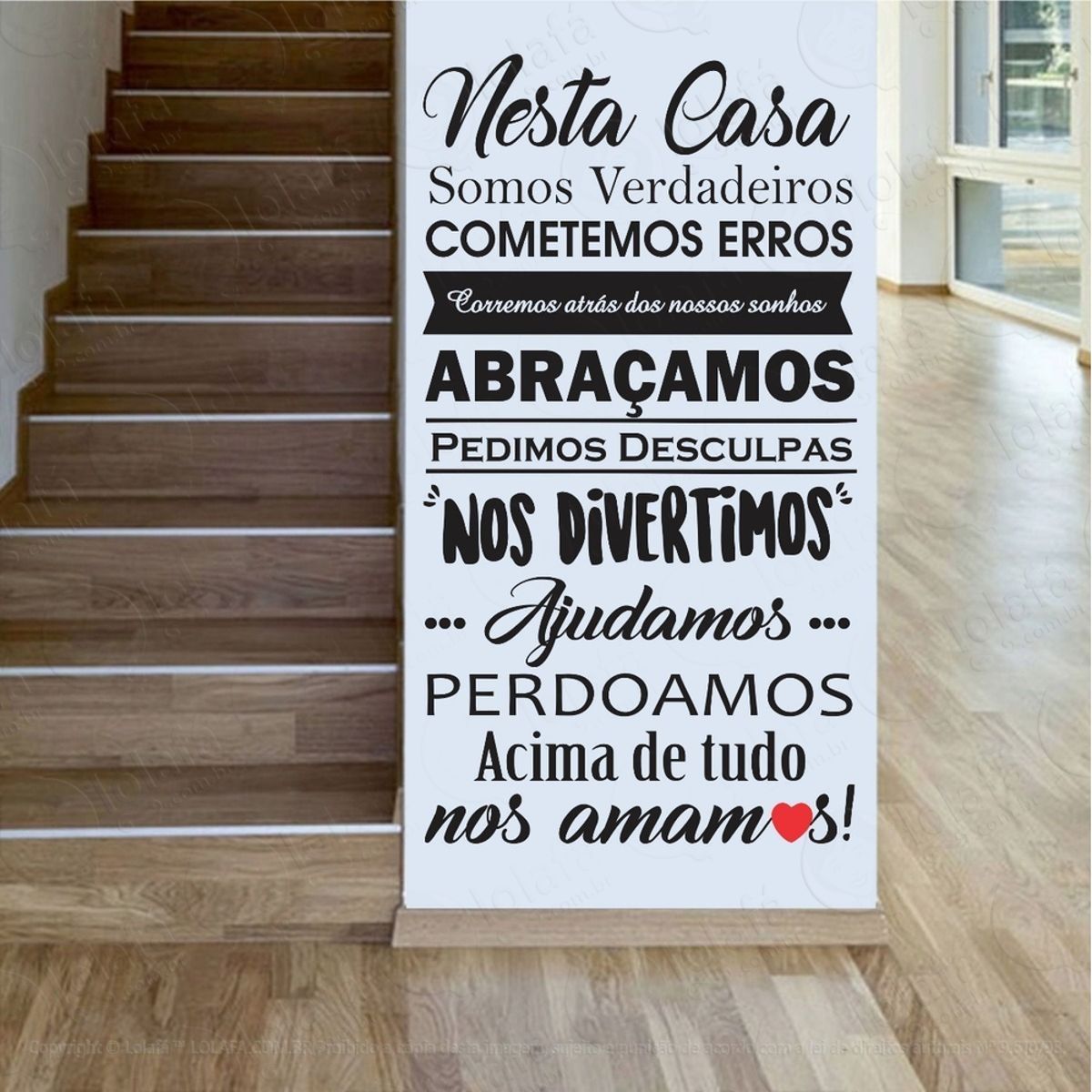 Adesivo Parede Nesta Casa Frase Família Bem Vindo Amor União Mod:882