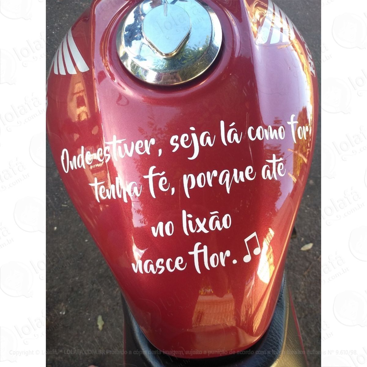 Adesivo Frase Tanque, Seja La Como For, Moto Titan Cg Yamah Mod:901