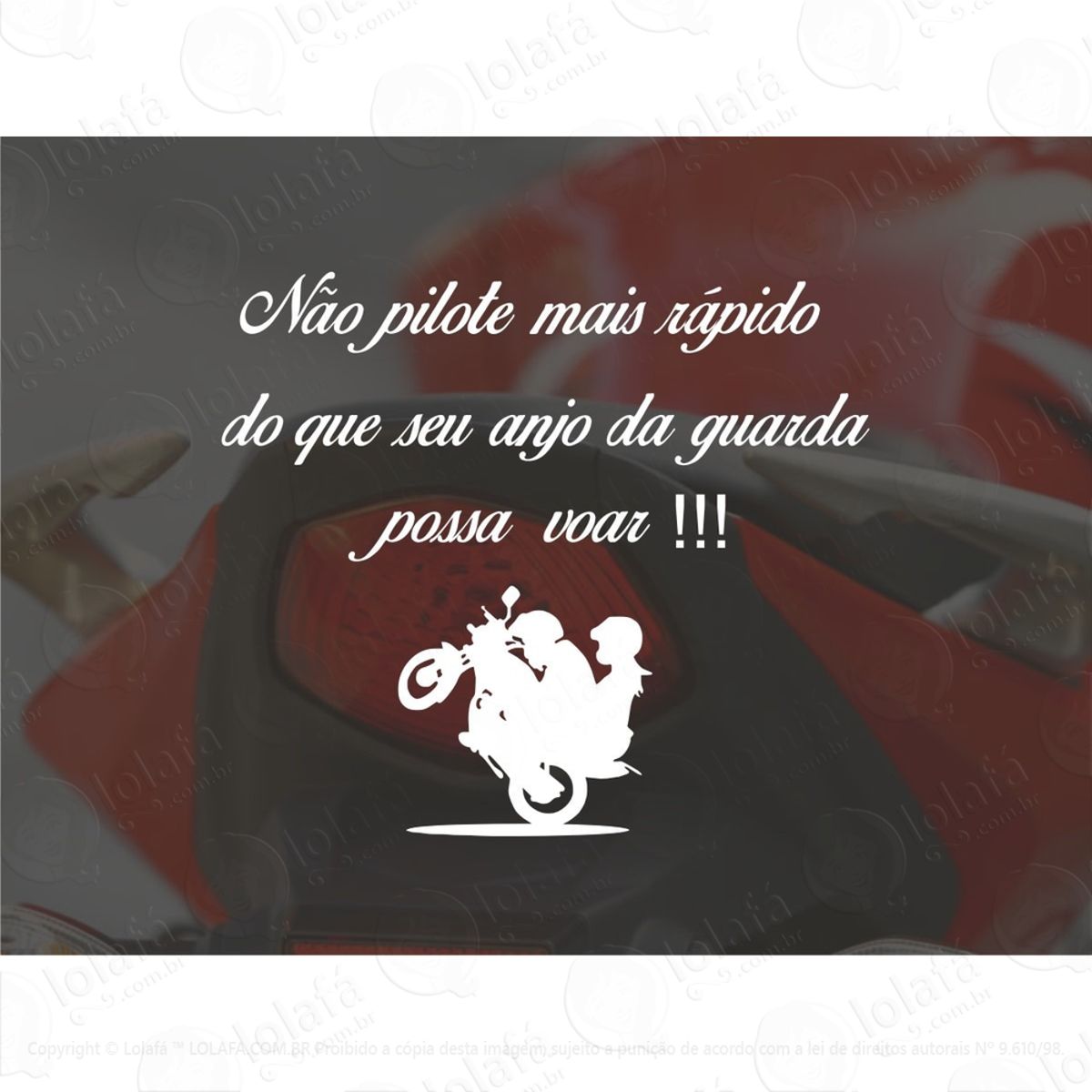 Adesivo Frase Tanque Não Pilote Mais Rápido Do Que Seu Anjo Mod:903