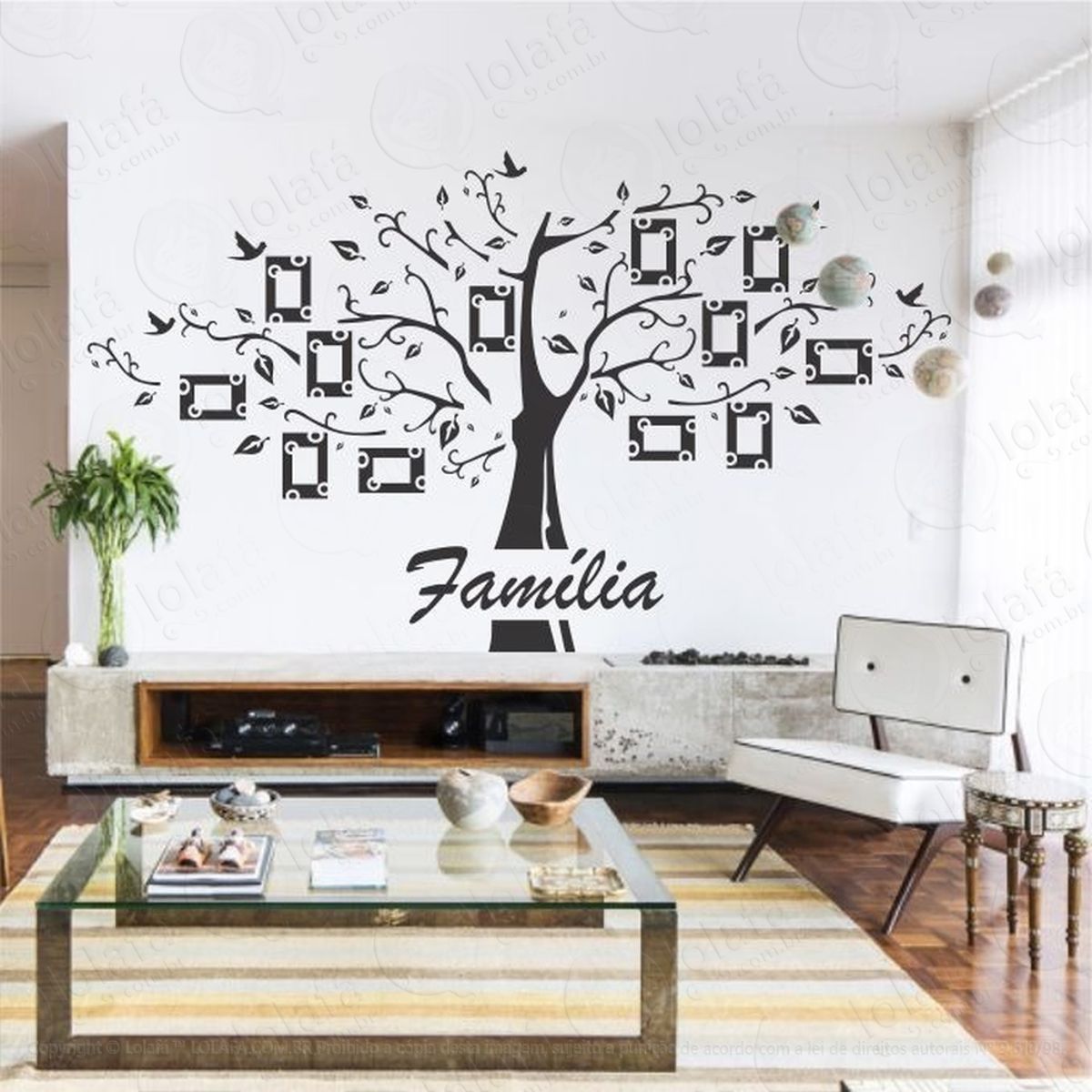 Adesivo Decorativo Árvore Genealógica Fotos Da Família Sala Mod:910