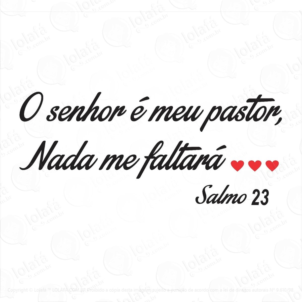 Adesivo De Parede Frase O Senhor É Meu Pastor Salmo 23 Mod:944