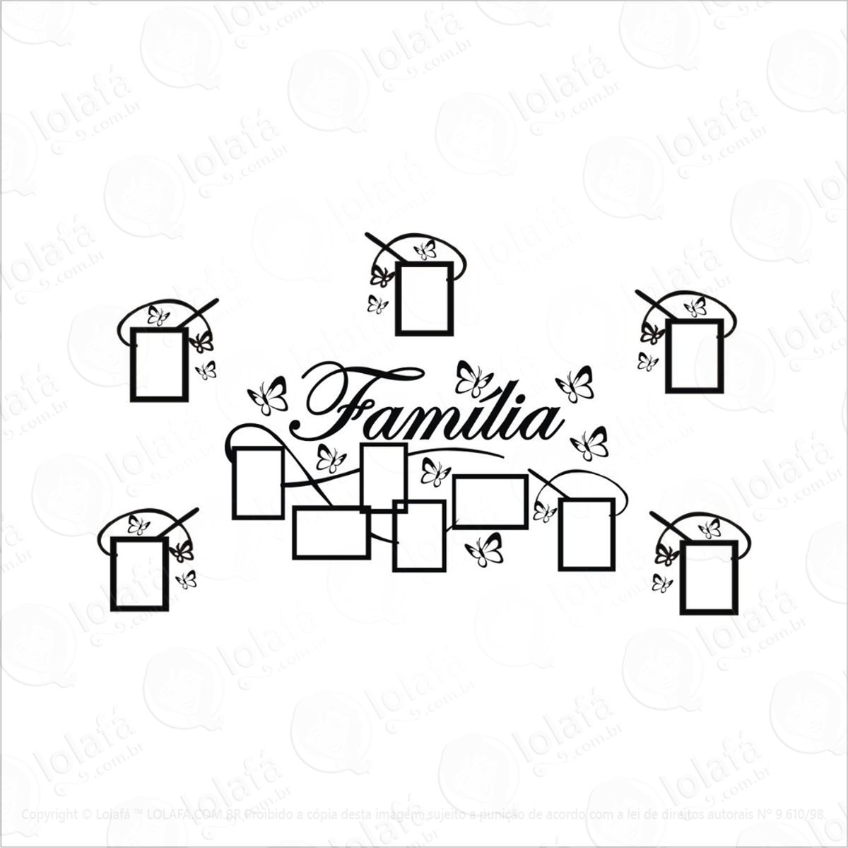 Adesivo De Parede Fotos Família Mais 5 Molduras Mod:946