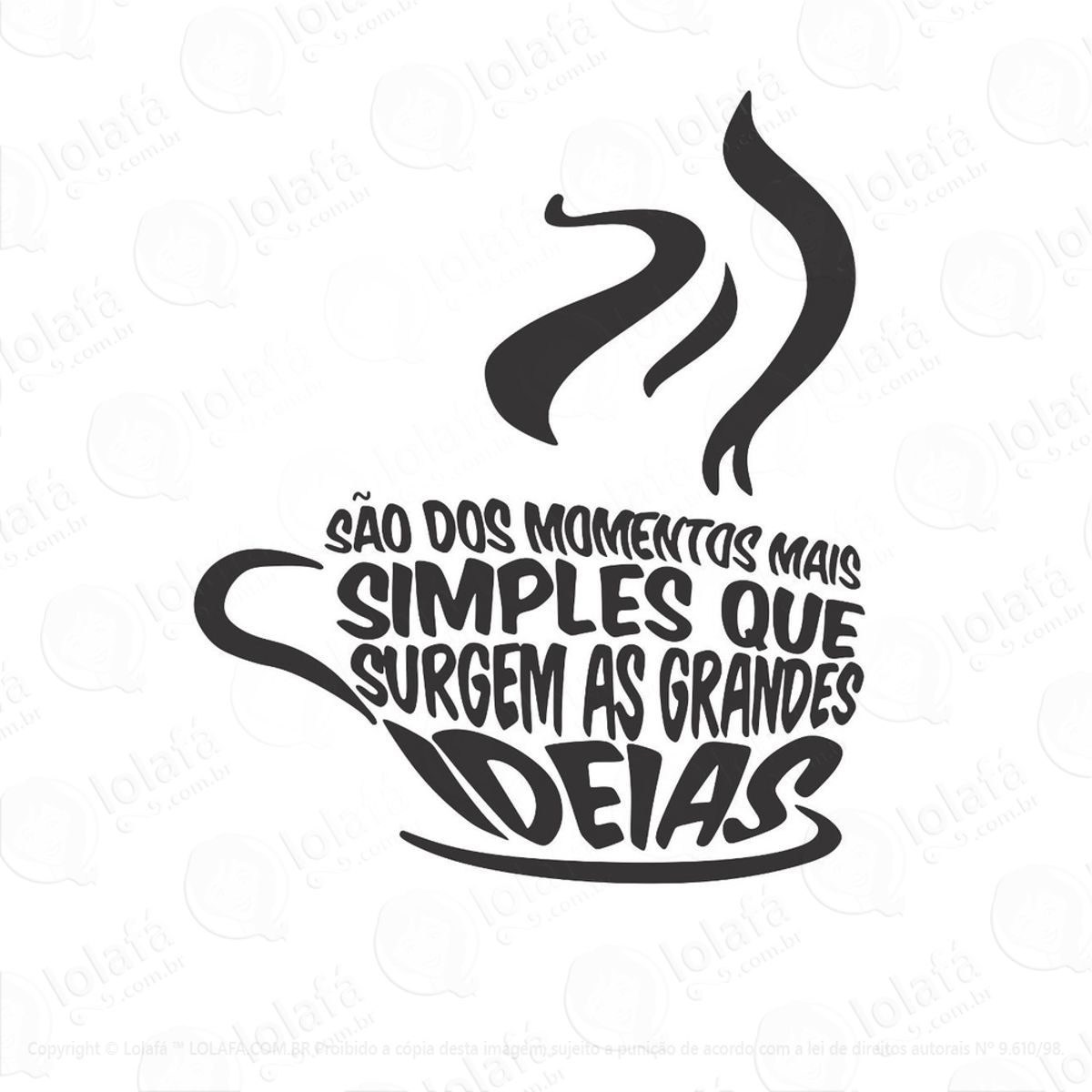 Adesivo Decorativo Cozinha Café Coffe Frases Ideias Palavras Mod:947