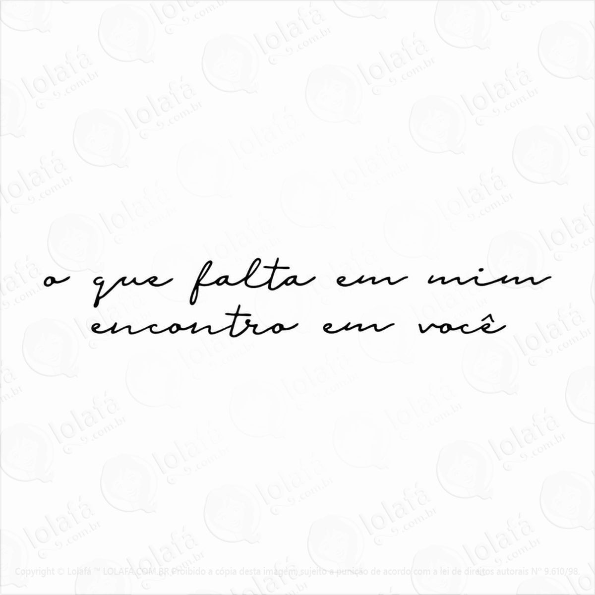Adesivo Frase Quarto Cabeceira Amor O Que Falta Em Mim Mod:954