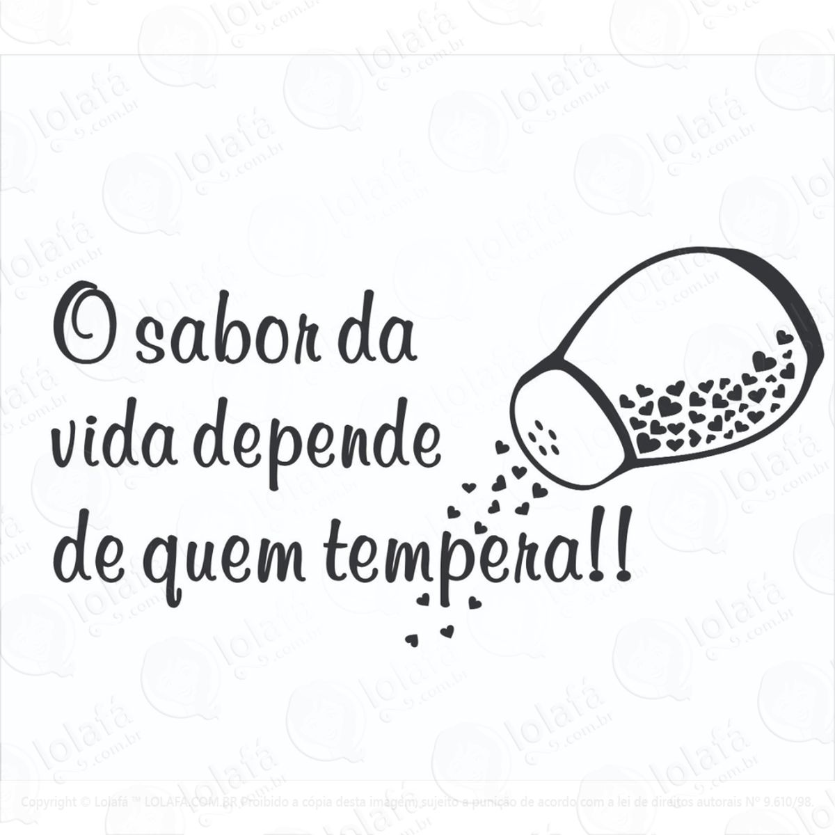 Adesivo Frase Parede Cozinha Promoção Sabor Da Vida Novo Mod:955