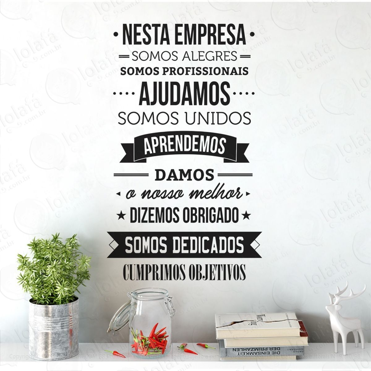 Adesivo Decorativo Frase Motivacional Nesta Empresa Mod:963