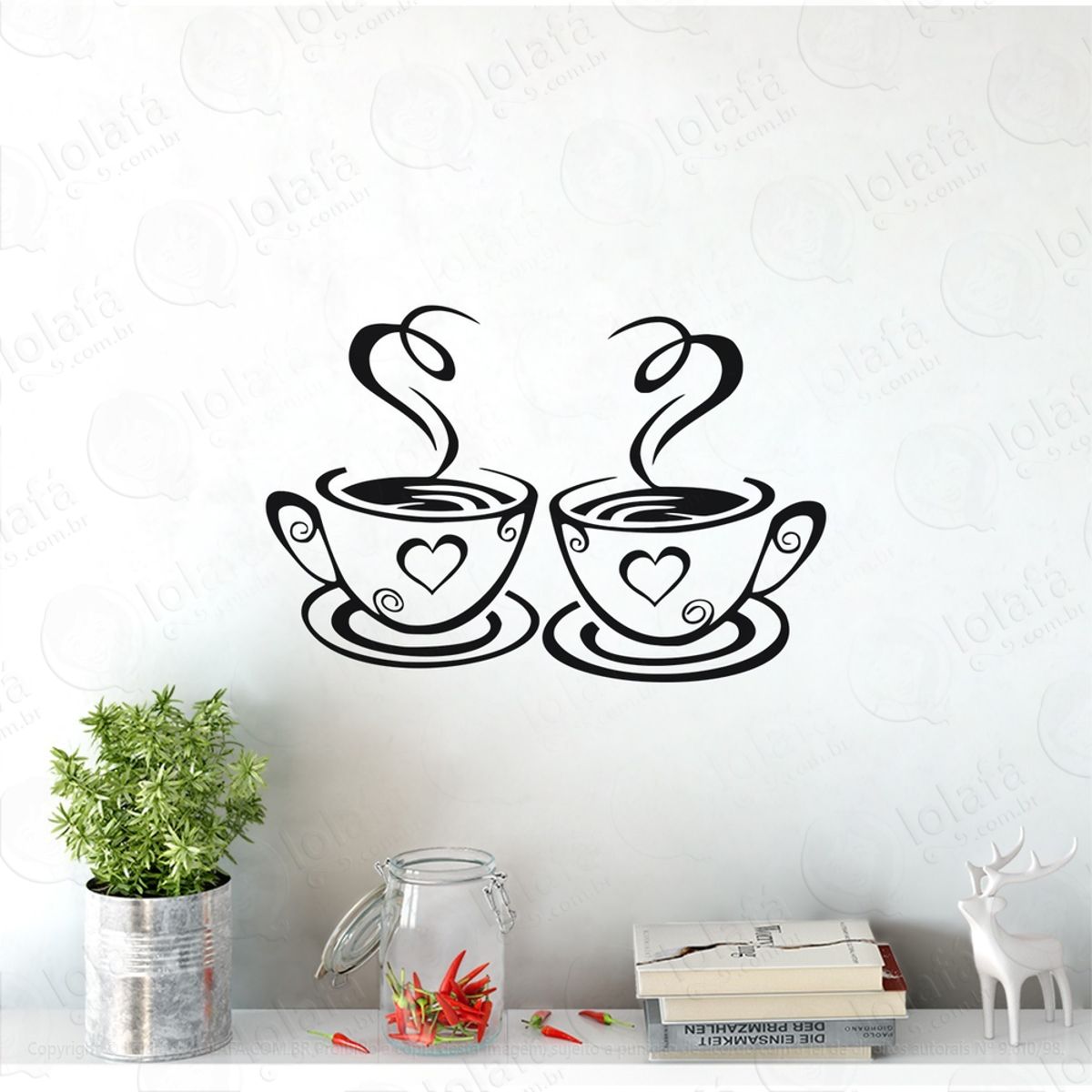Adesivo De Parede Cozinha Xícara De Café Coffee Decorativos Mod:964