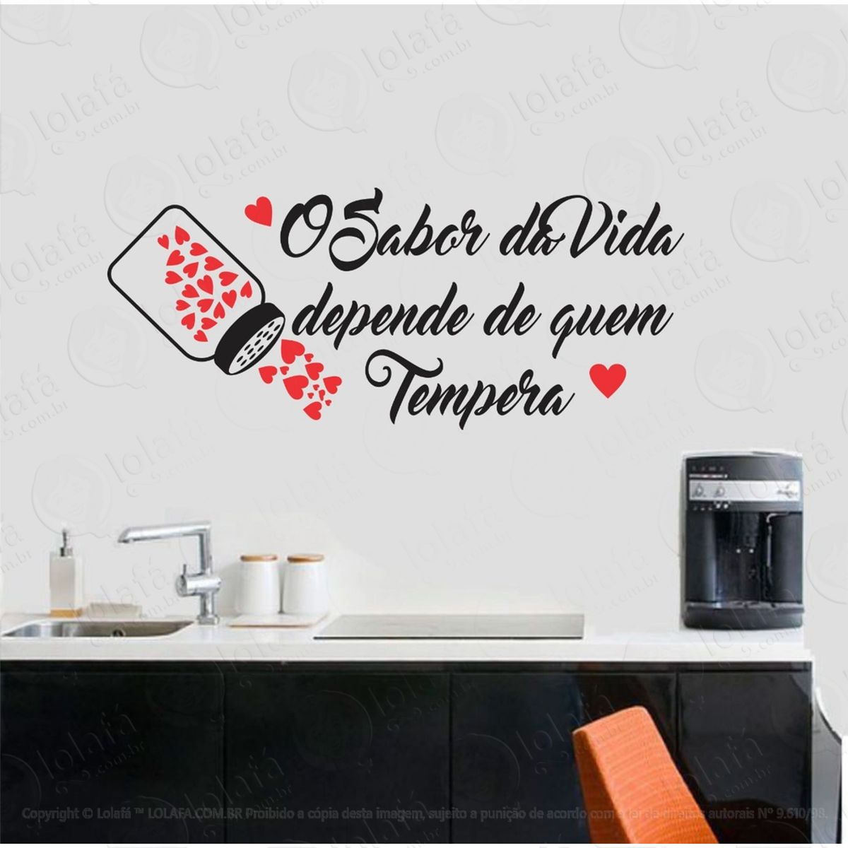 Adesivo Frase Parede Sala Cozinha Promoção Sabor Da Vida Mod:971