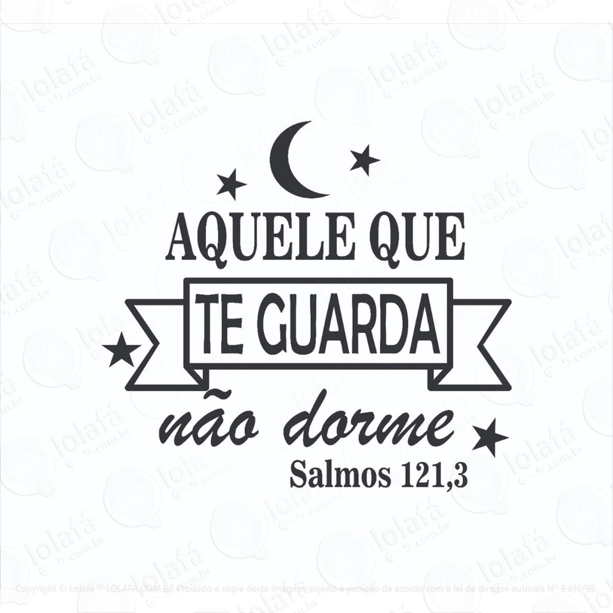 Adesivo Parede Sala Quarto Aquele Que Deus Guarda Não Dorme Mod:980