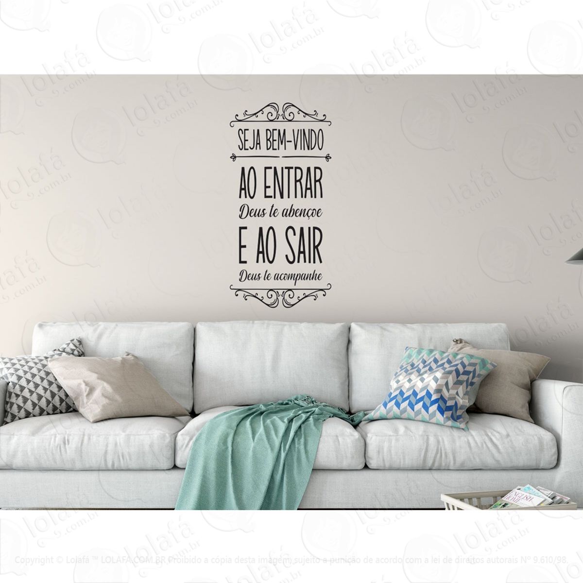 Adesivo De Parede Frase Seja Bem-vindo Deus Te Abençoe Mod:986