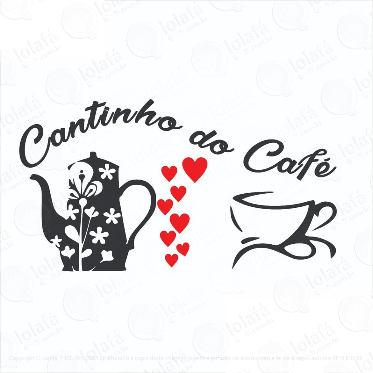 Adesivo Decorativo Parede Cozinha Cantinho Do Café Bule Mod:988