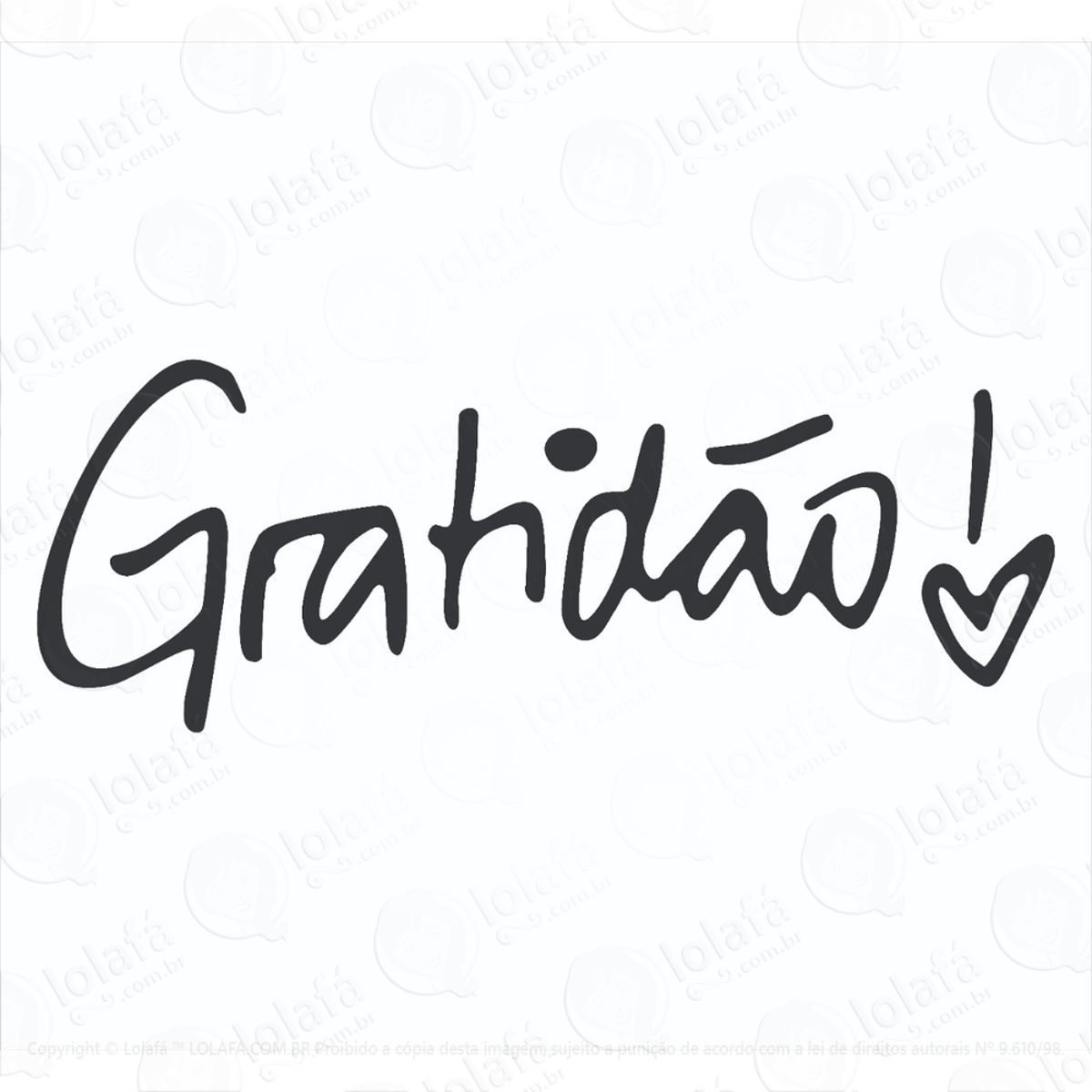 Adesivo Frase Parede Decorativo Quarto Sala Gratidão Lindo Mod:1001