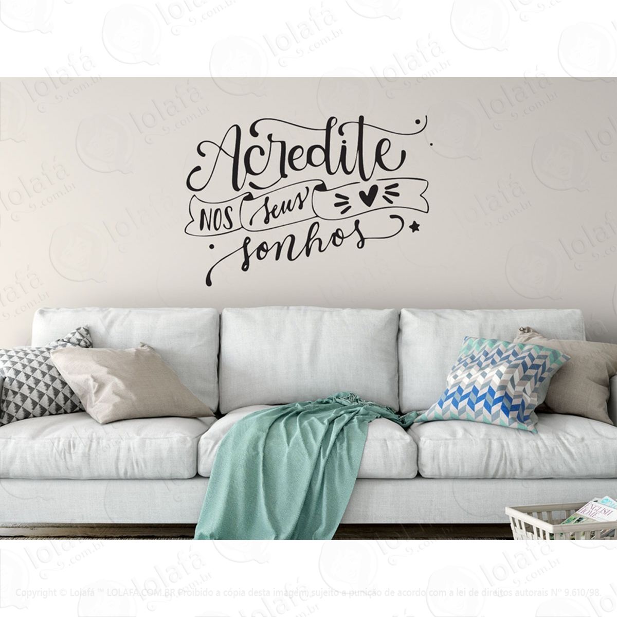 Adesivo Decorativo Frase Acredite Nos Seus Sonhos Mod:1003