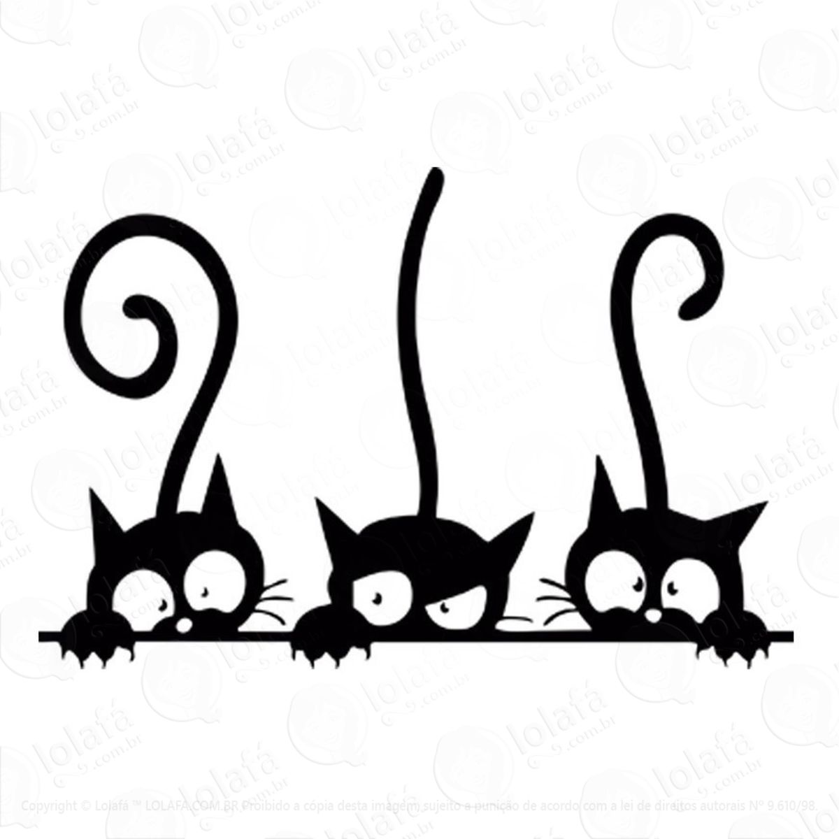 Adesivo De Parede Decorativo Gatinhos Mod:1015