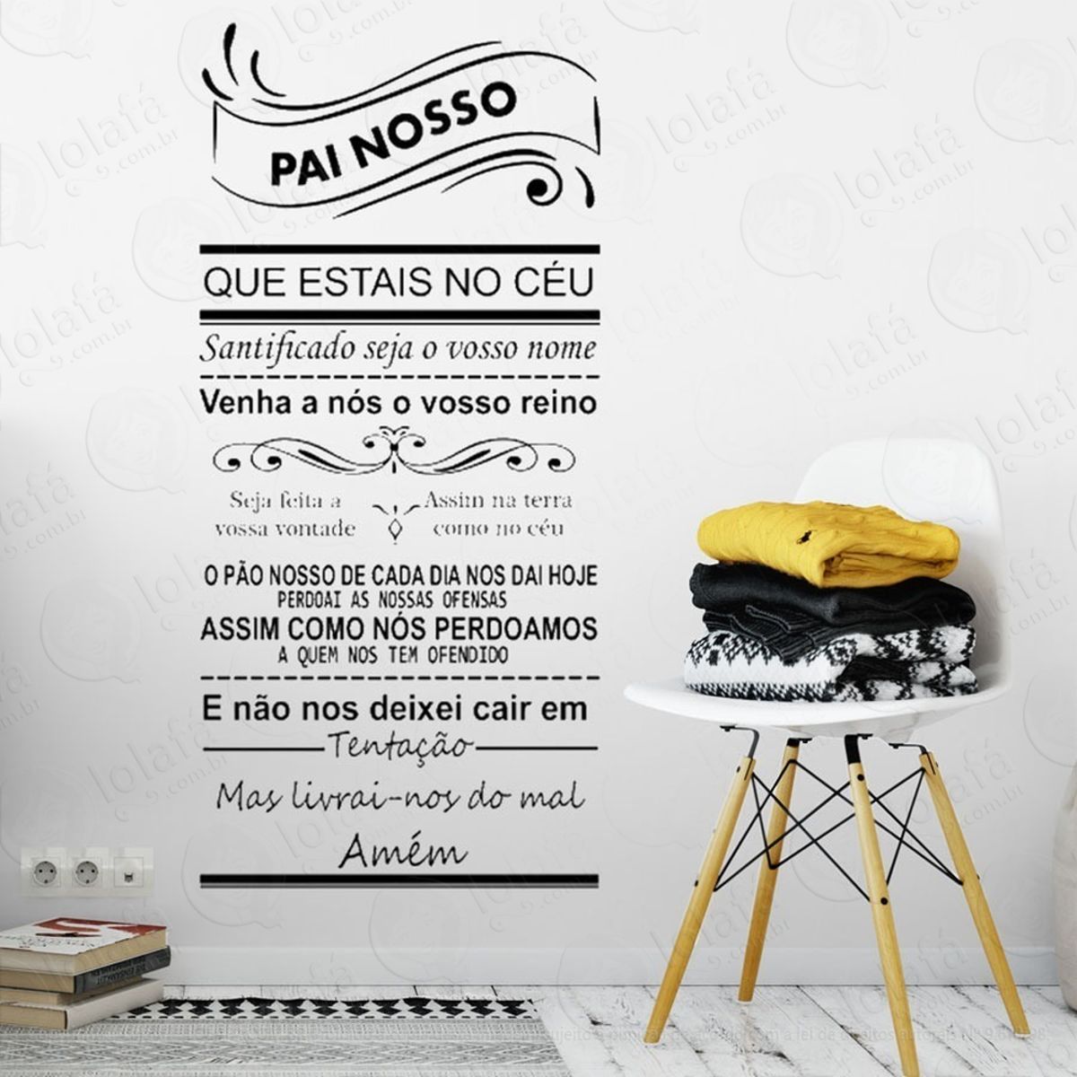 Adesivo Decorativo De Parede Quarto Sala Oração Pai Nosso Mod:1022