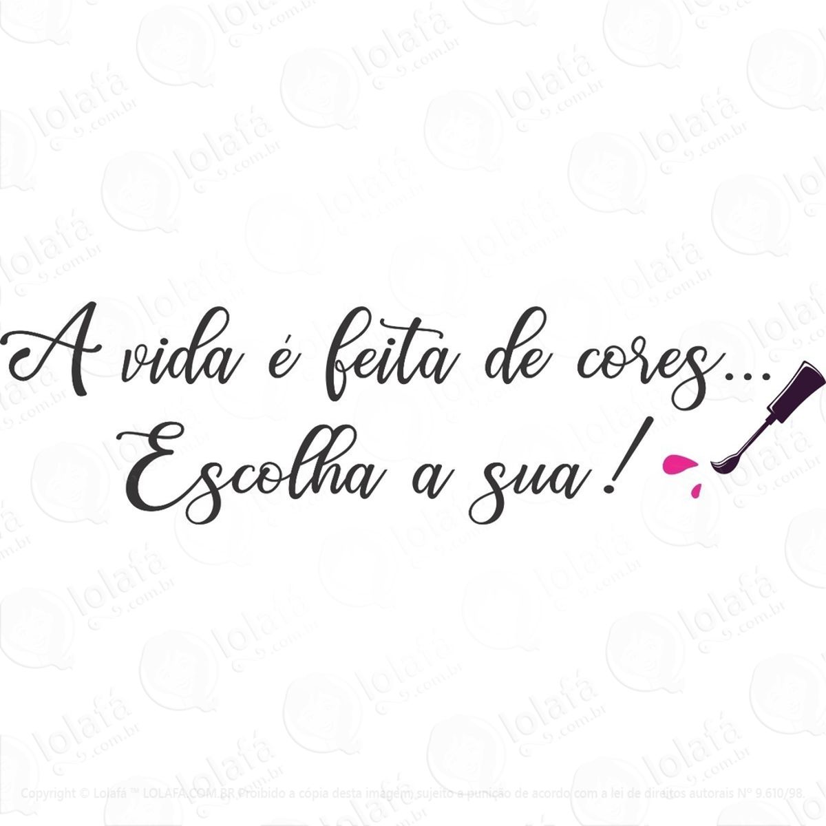Adesivo Parede Decorativo Manicure Cores Esmalte Mod:1033