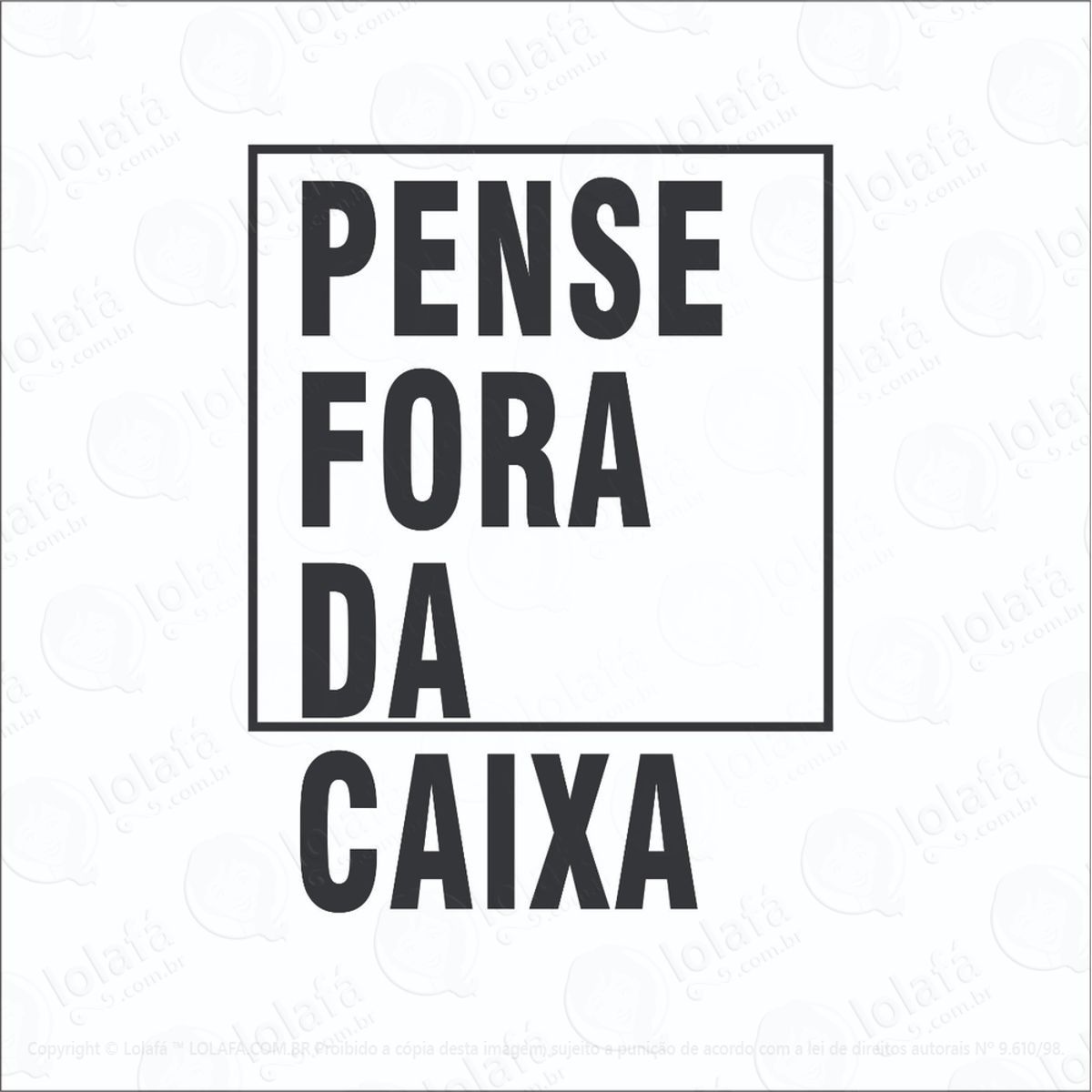 Adesivo De Parede Decorativo Pense Fora Da Caixa Decorativo Mod:1043