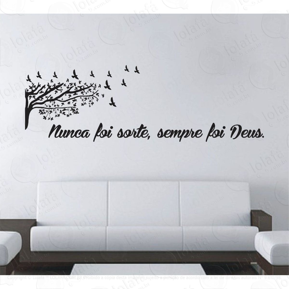 Adesivo Decorativo De Parede Quarto Sala Frase Arvore Deus Mod:1083