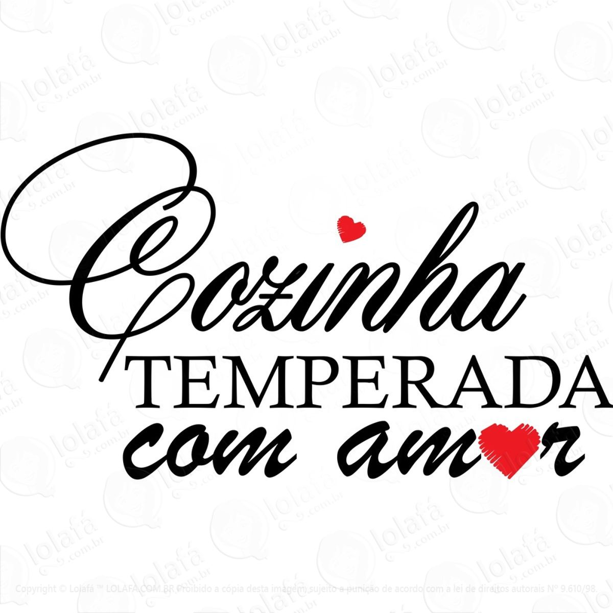Adesivo Decorativo De Parede Cozinha Temperada Com Amor Mod:1098