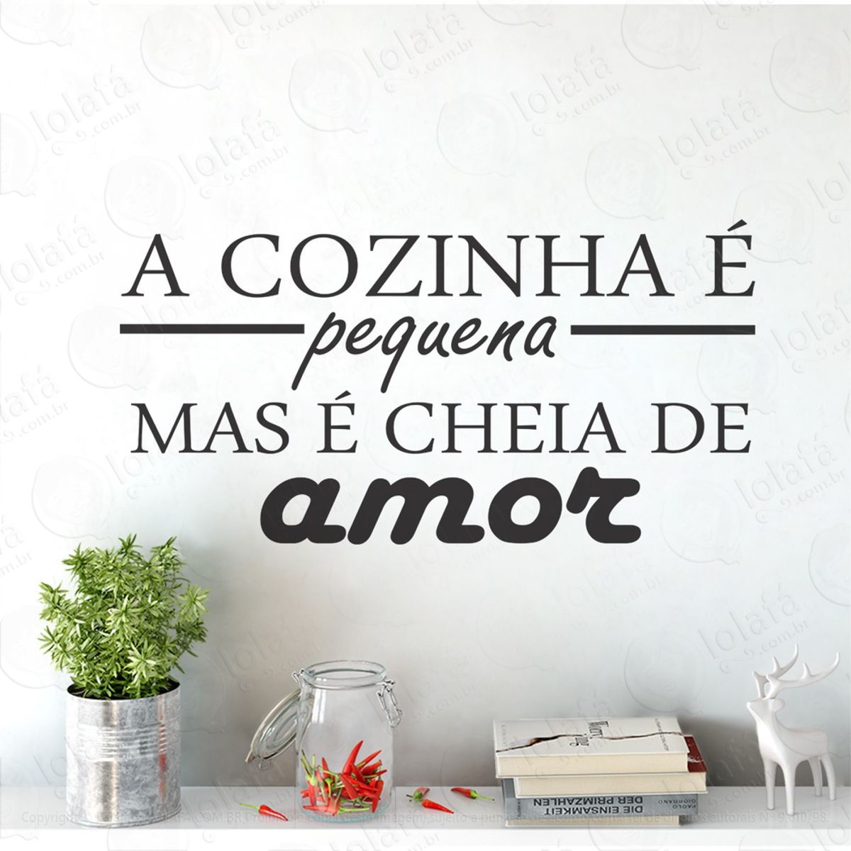 Adesivo De Parede Decorativo Cozinha É Pequena Mod:1102