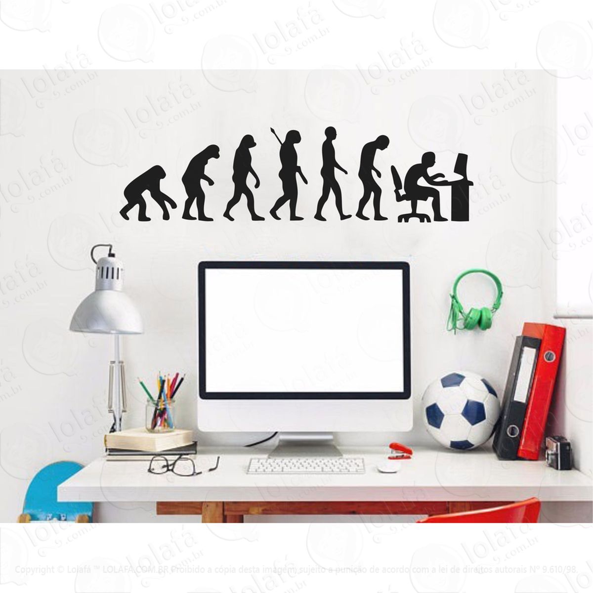 Adesivo De Parede Frase Sala Quarto Evolução Geek Mod:1105