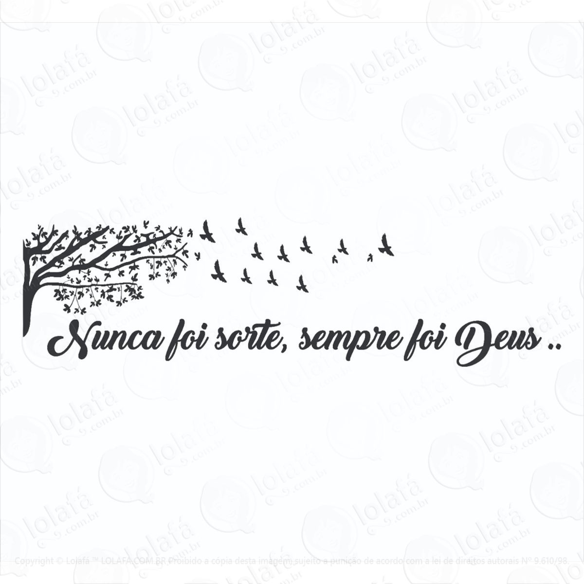 Adesivo De Parede Quarto Sala Frase Arvore Deus Mod:1106
