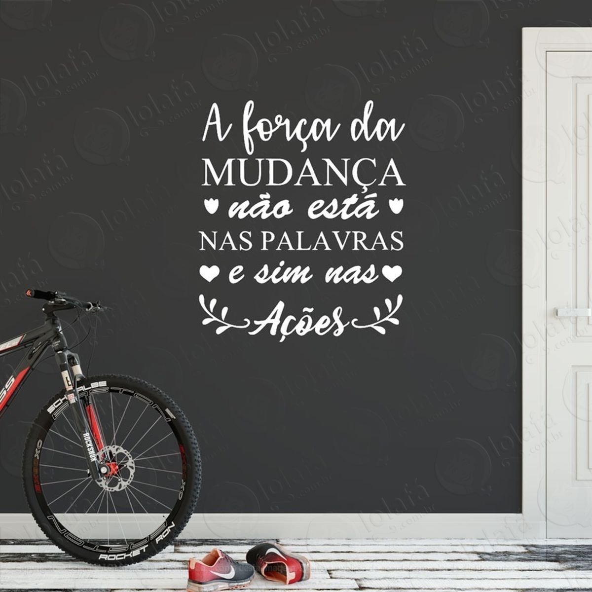 Adesivo Decorativo Parede Frase A Força Da Mudança Mod:1111