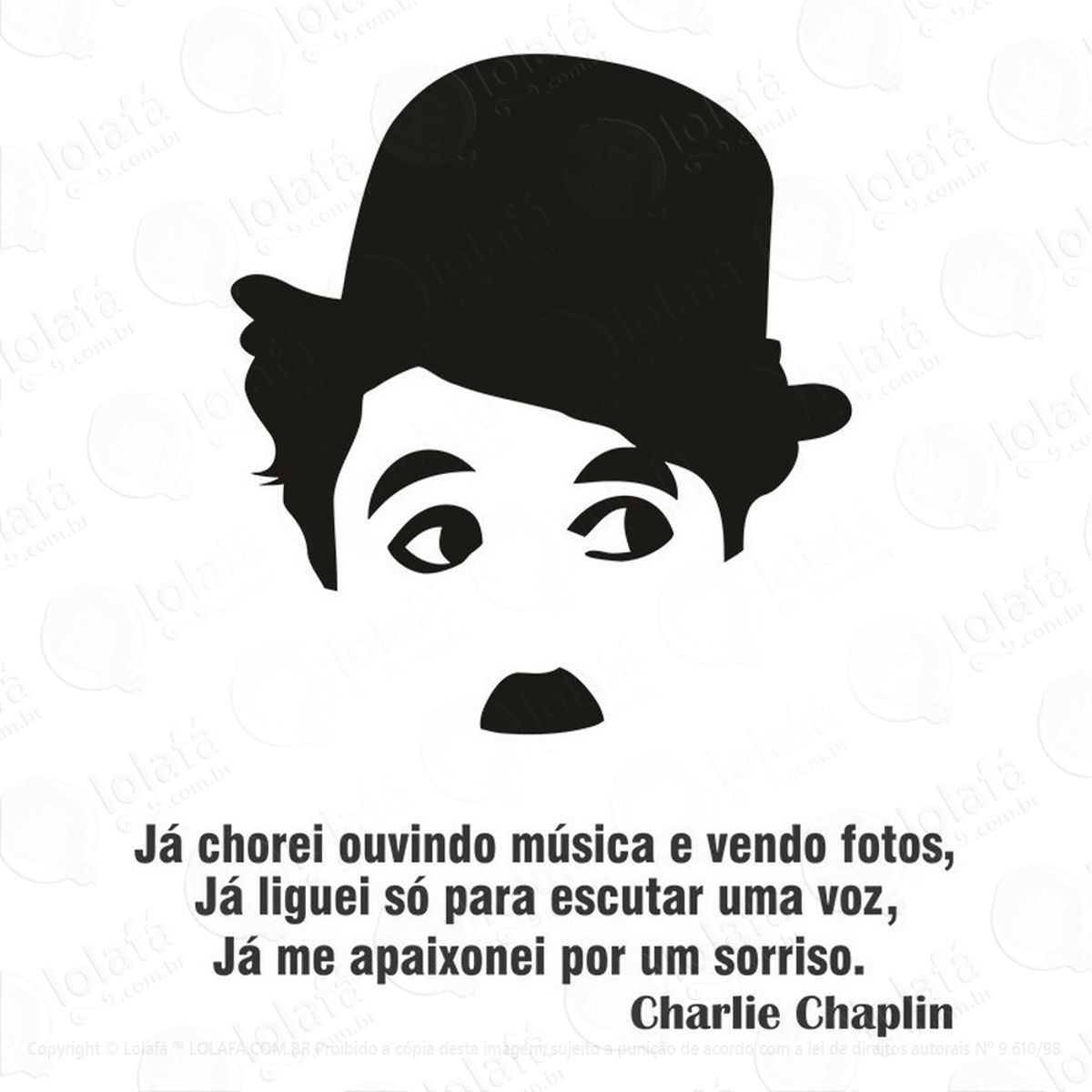 Adesivo Decorativo De Parede Motivacional Charlie Chaplin Mod:1131