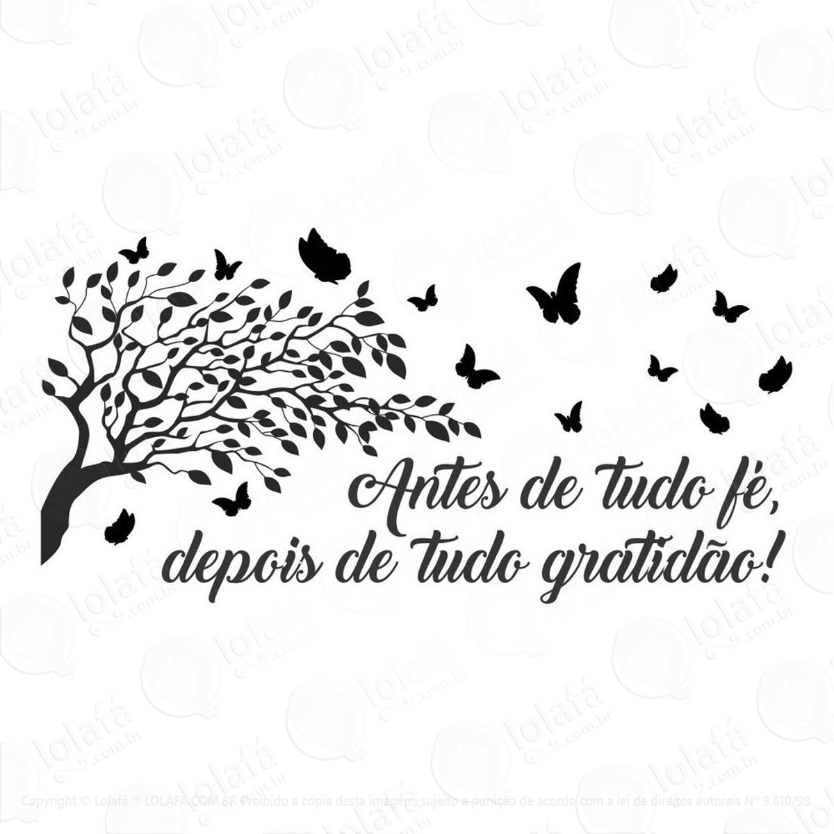 Adesivo Decorativo Frase Antes De Tudo Fé Gratidão Motivação Mod:1153