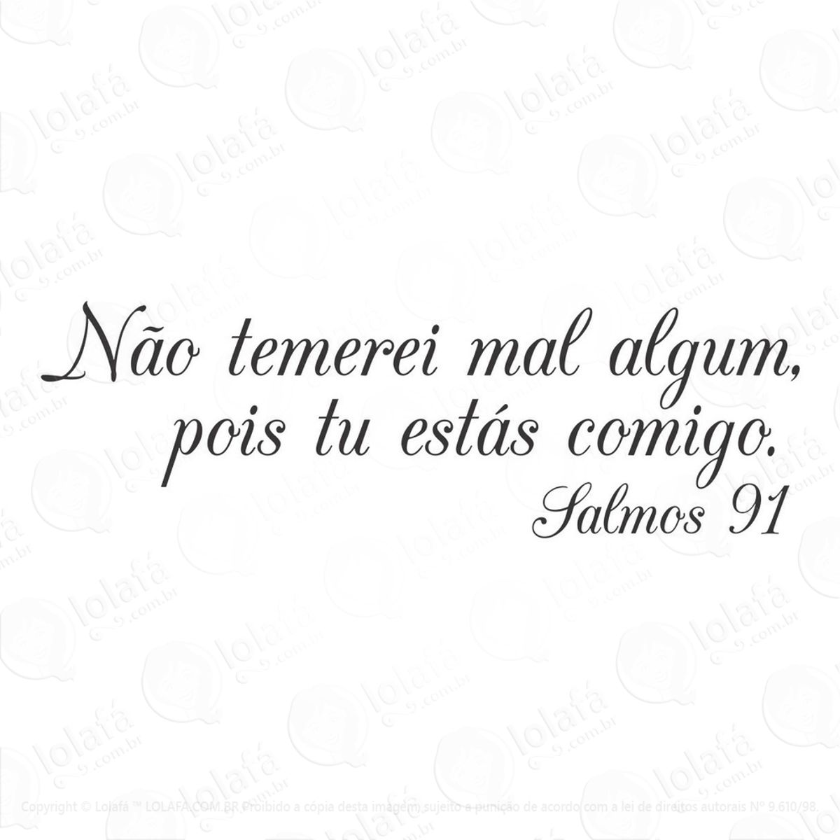 Adesivo de Parede Salmo 91 Não Temerei Mal Algum Mod:1169