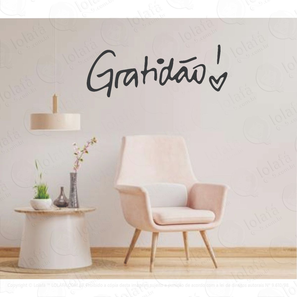 Adesivo Decorativo Parede Frase Gratidão Mod:1190
