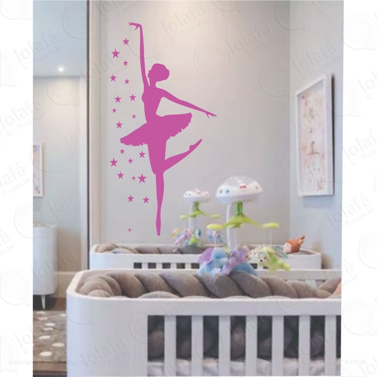 Adesivo Decorativo Parede Bailarina Estrela Mod:1210