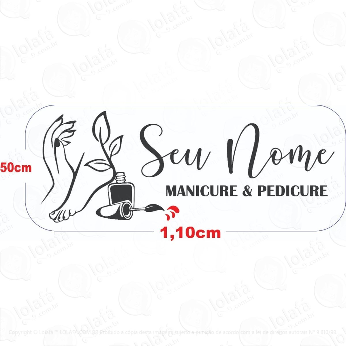 Adesivo Decorativo Parede Vidro Salão Manicure & Pedicure Mod:1219