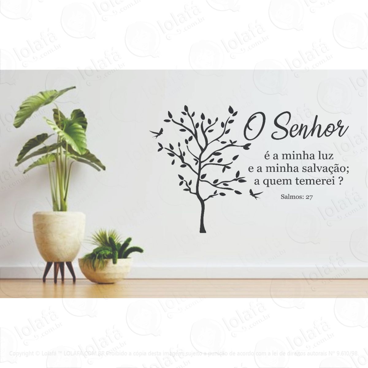Adesivo Decorativo Parede Salmos 27 O Senhor É Minha Luz Mod:1230