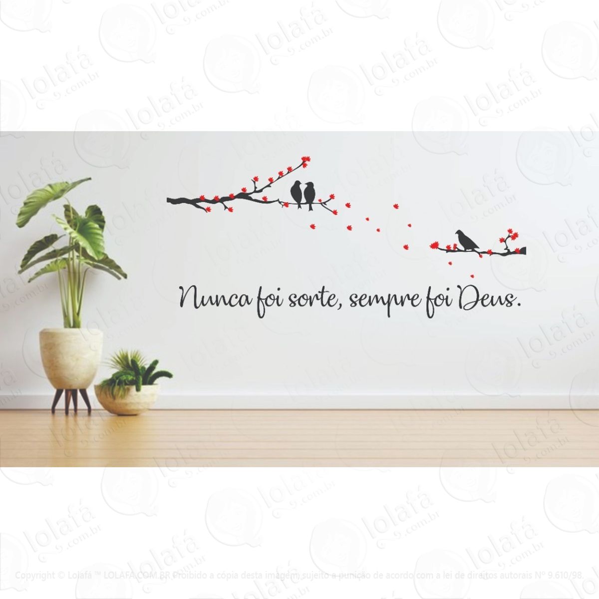 Adesivo Decorativo Galhos E Pássaros Sempre Foi Deus Mod:1231