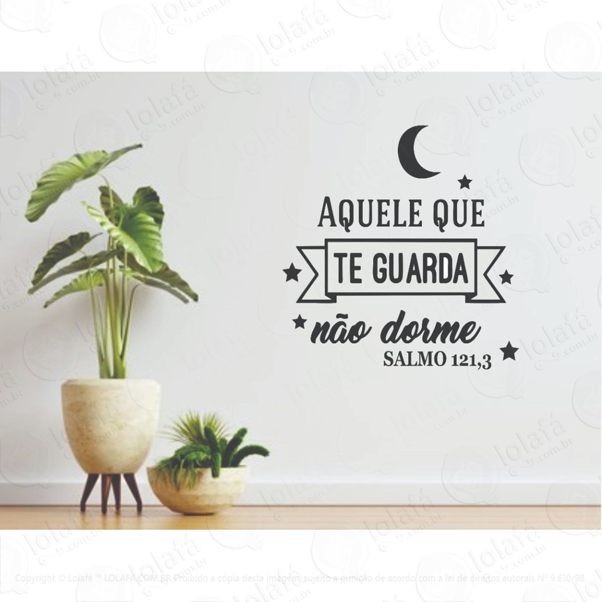 Adesivo Decorativo Para Parede Frase Aquele Que Te Guarda Mod:1233