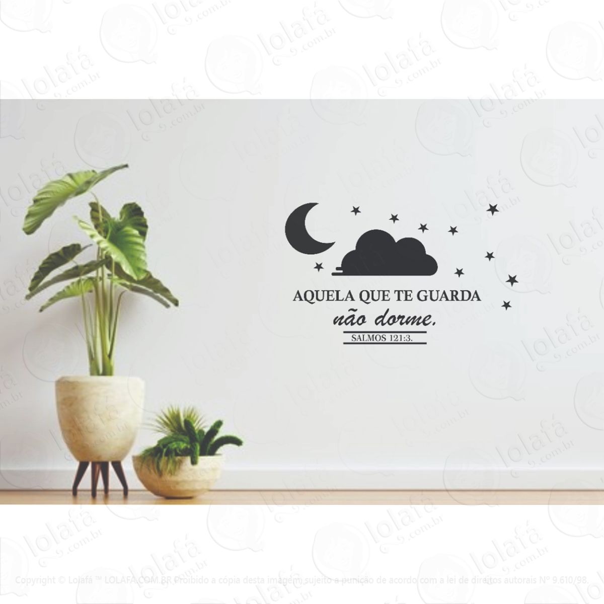 Adesivo Decorativo Para Parede Frase Aquele Que Te Guarda Mod:1258