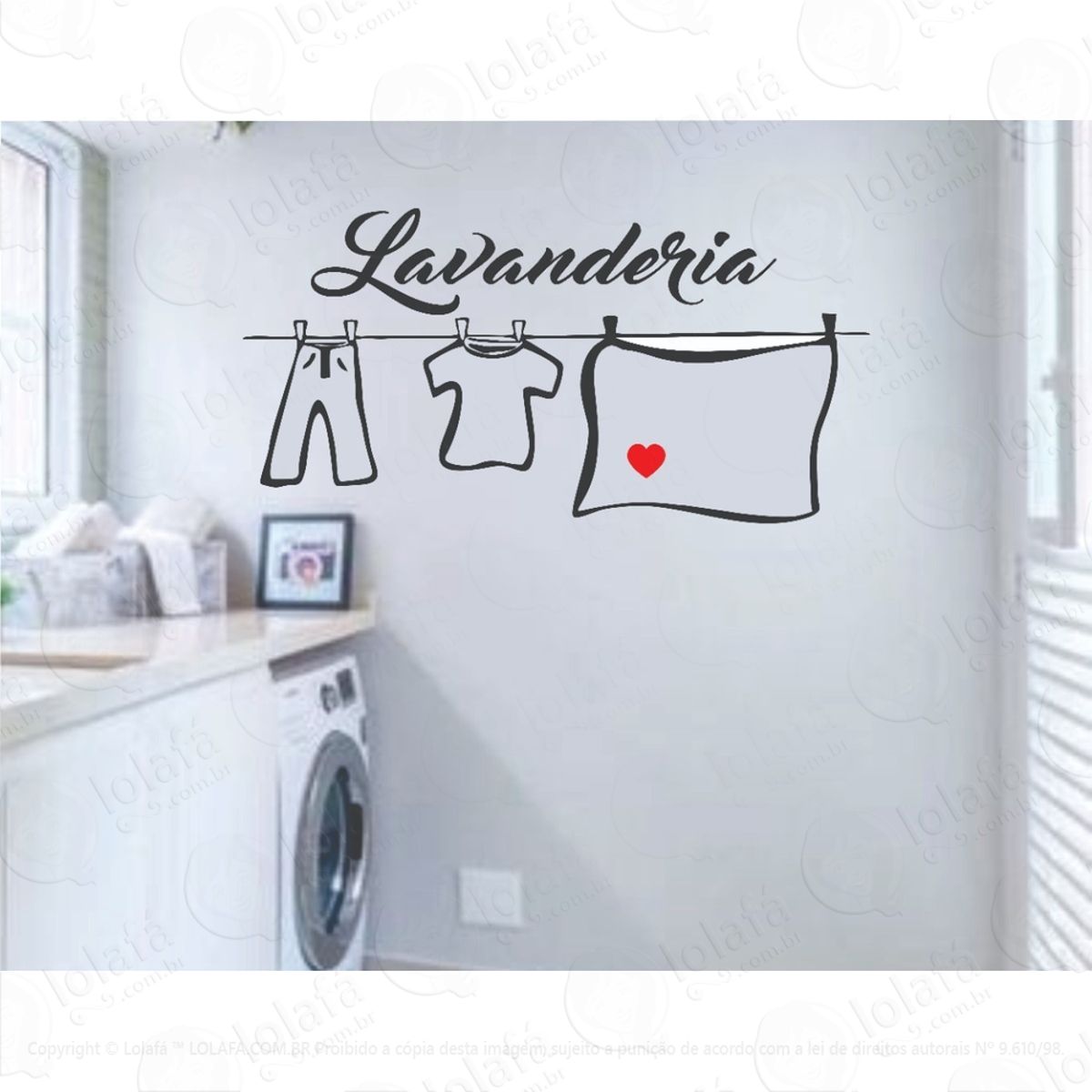 Adesivo Decorativo Parede Lavanderia Frases Mod:1263