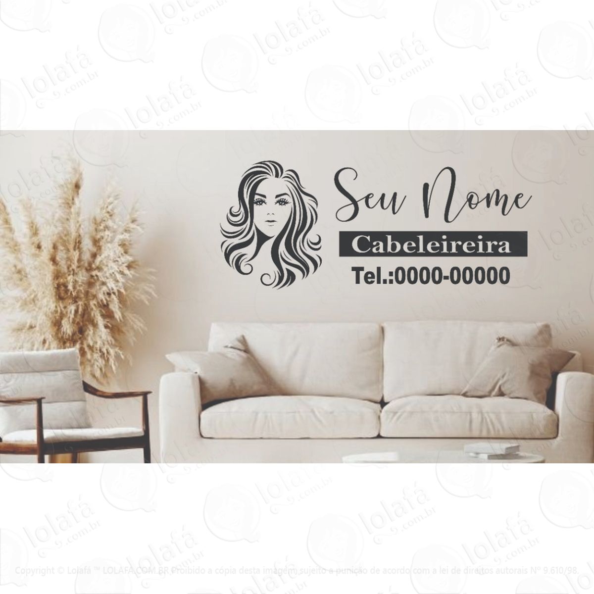 Adesivo Decorativo Parede Vidro Salão Cabeleireiro Mod:1274