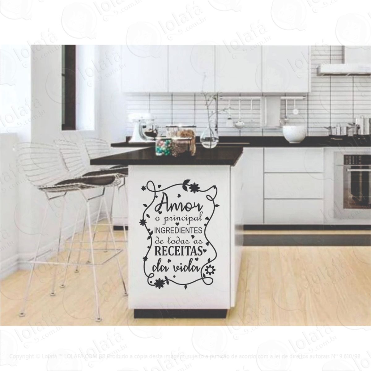 Adesivo Decorativo Adesivo Decorativo Amor Receitas Da Vida Mod:1291