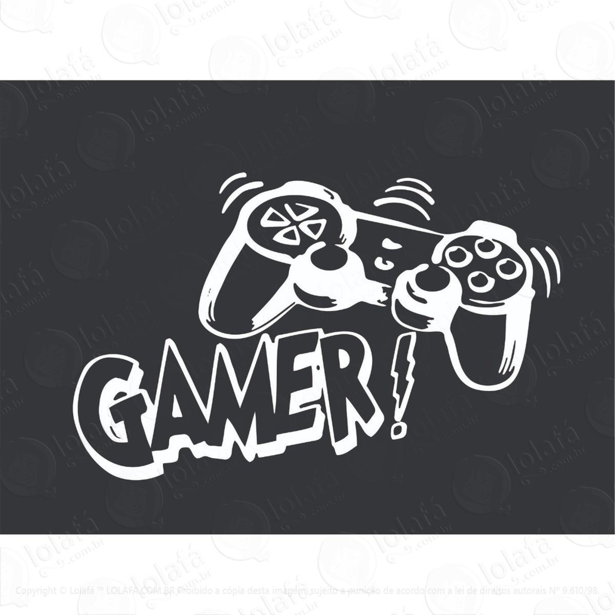 Adesivo Decorativo De Parede Gamer Controle Branco Mod:1296