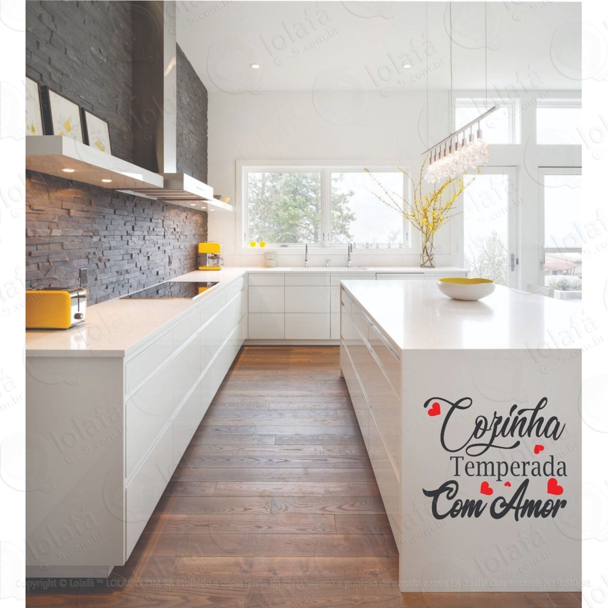 Adesivo Decorativo Cozinha Temperada Com Amor Mod:1299
