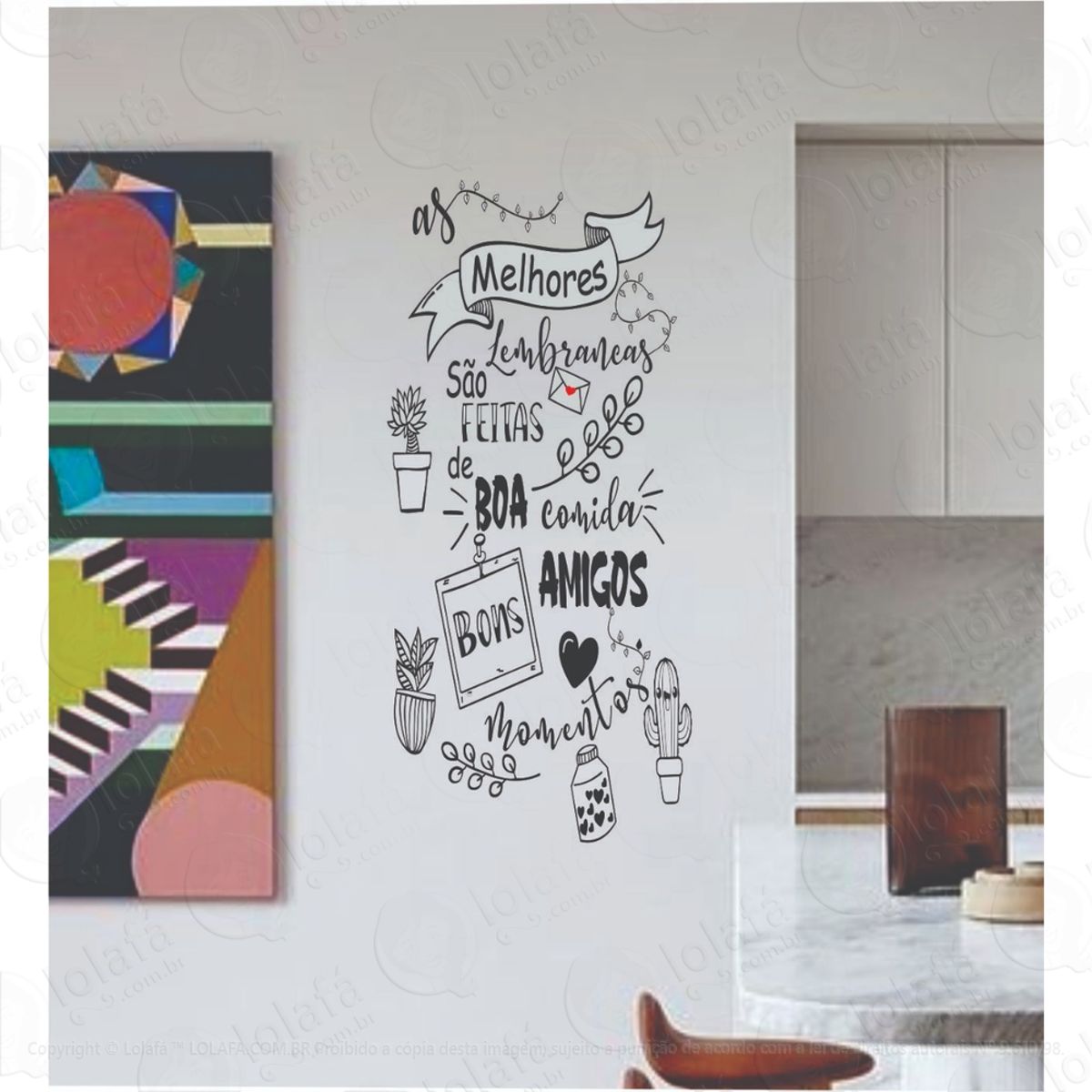 Adesivo Decorativo De Parede Frase Lembranças Boas Mod:1322