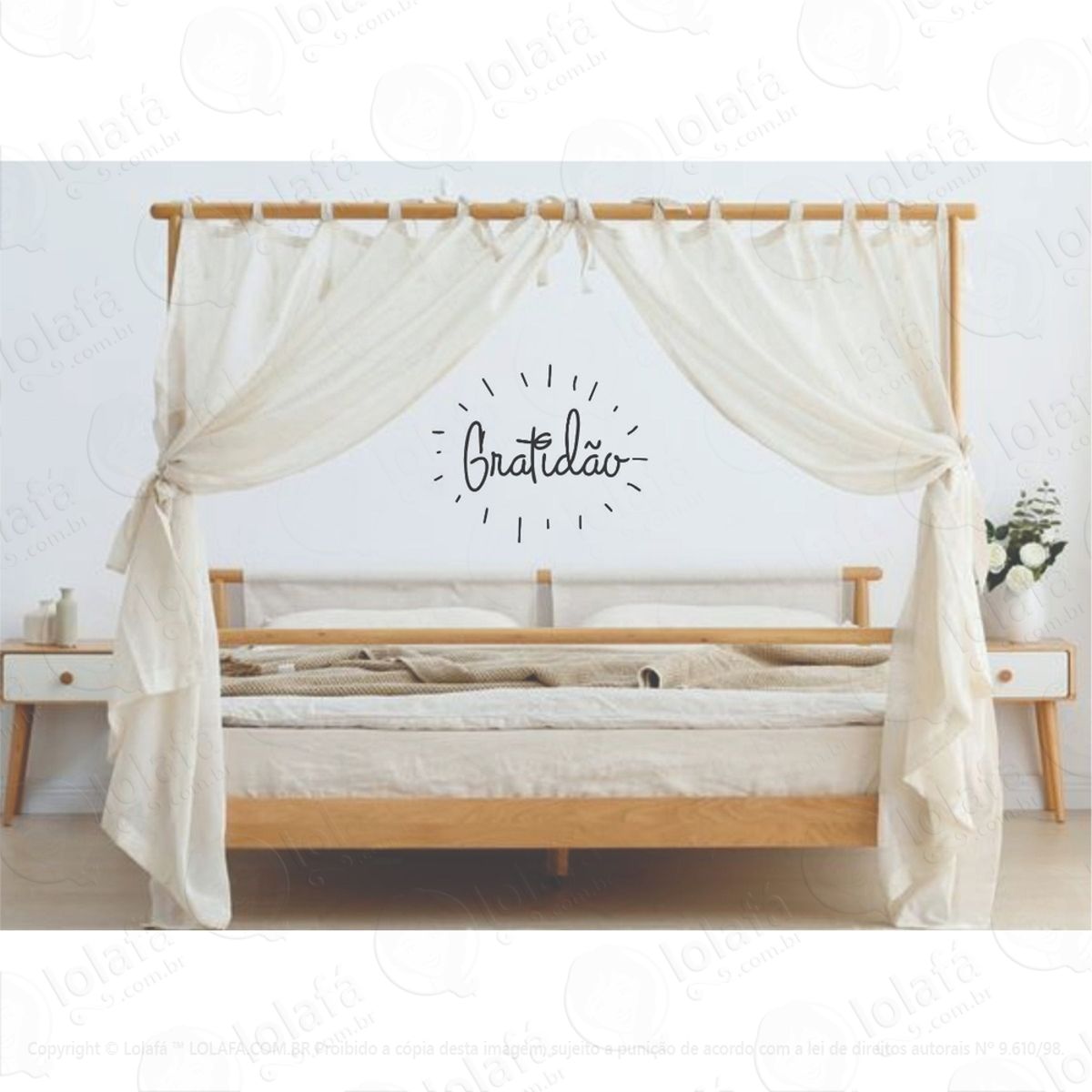 Adesivo Decorativo Parede Frase Gratidão Mod:1323