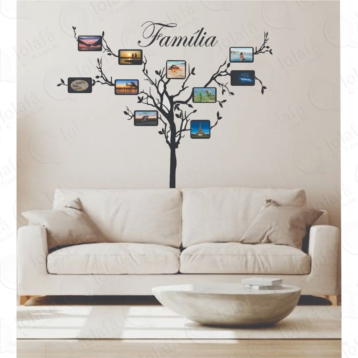 Adesivo Decorativo Árvore Genealógica Para Fotos De Família Mod:1333