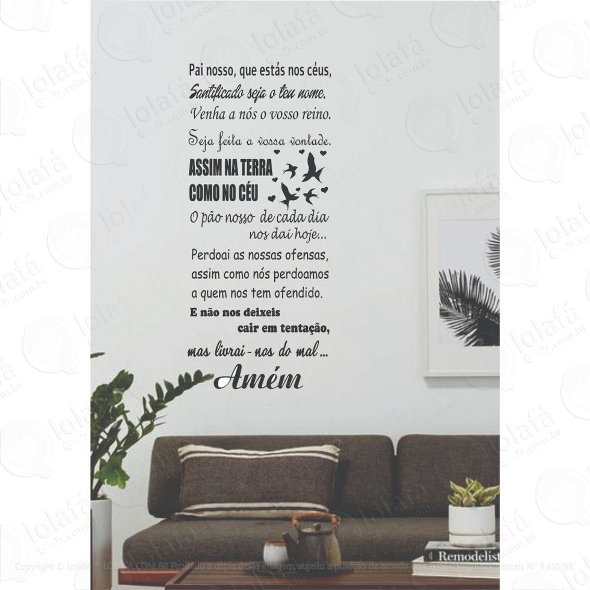 Adesivo Decorativo De Parede Quarto Sala Oração Pai Nosso Mod:1334